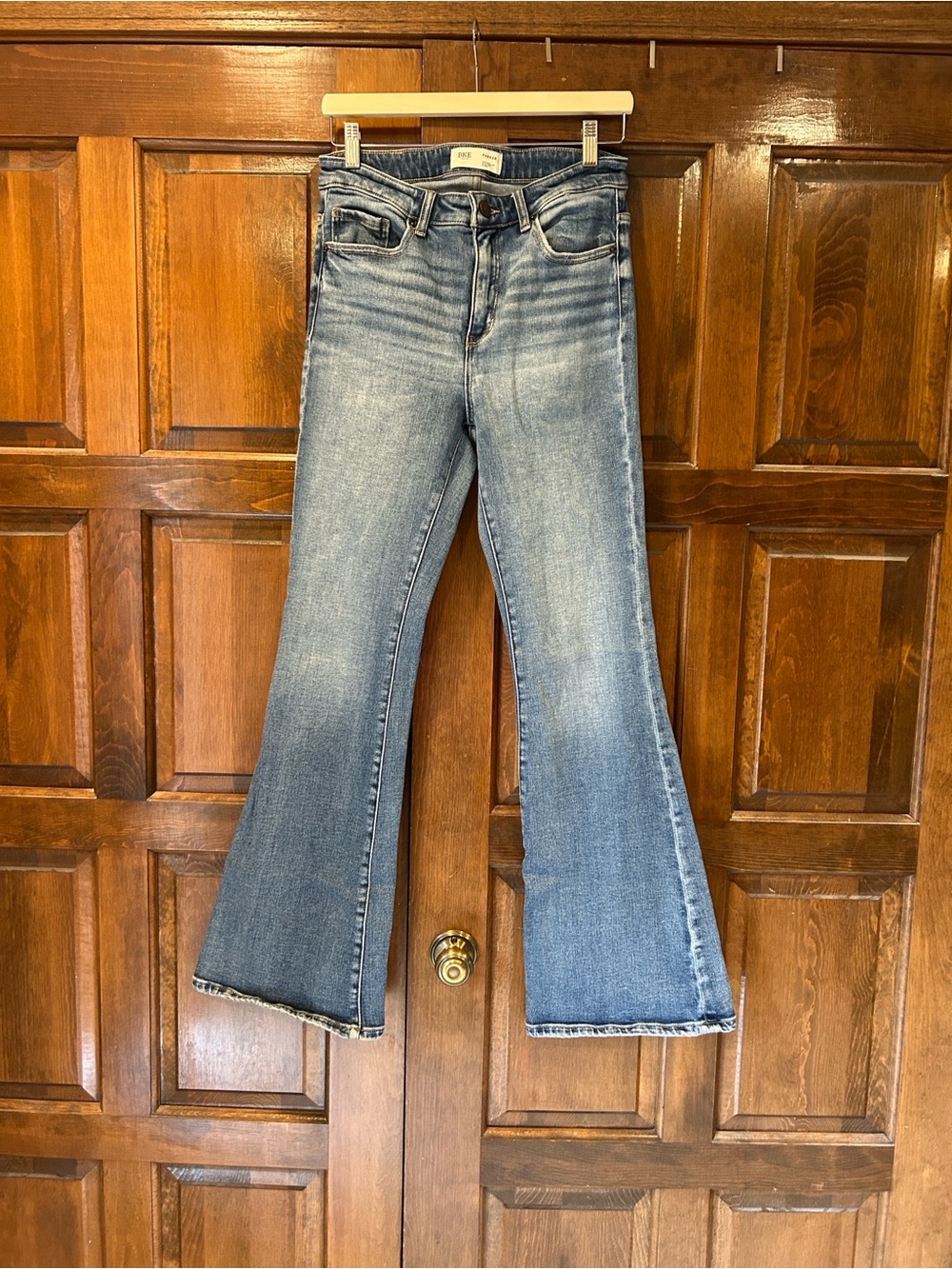 BKE Parker High Rise Flare Jeans Womens Size 27 x 32 Blue Stretch Denim